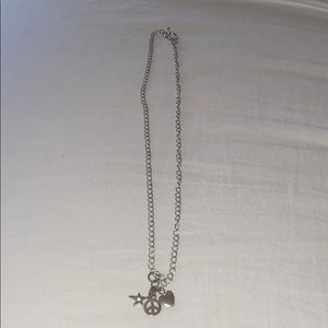 Vintage peace, heart star charm necklace
